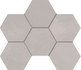 Мозаика GF01 Hexagon 25x28,5 неполированная керамогранит Estima Graffito, серый 70433