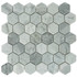 Мозаика Marble Mosaic Hexagon Carrara Bianco Mat камень 29.8х30.5 см матовая чип 48х48 мм, серый, белый
