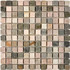 Мозаика из сланца Slate Grey PIX301, чип 23х23 мм, сетка 305х305 мм природная, бежевый, серый