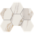 Мозаика RM01 Hexagon 25x28,5 неполированная керамогранит Estima Miramare, бежевый, белый, серый 70430