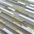 Мозаика Marble Mosaic Stripes Royal стекло+мрамор 30х34 см глянцевая чип мм бежевый, золотой-oro-gold