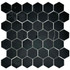 Мозаика Marble Mosaic Hexagon Nero Marquina Pol камень 30х30 см полированная чип 48х48 мм, черный
