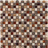 Мозаика из мрамора и стекла PIX721, чип 15x15 мм, сетка 300х300x8 мм глянцевая, белый, коричневый, серый