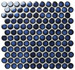 Мозаика Bonaparte Round Midnight Blue керамогранит 31.2х33 см глянцевая синий