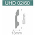Напольный плинтус Solid UHD Polymer с креплением на клей 1 UHD 02/60, белый 13х60х2000 ударопрочный полистирол под покраску