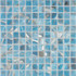 Мозаика Oasis Blue №7102 (на сетке) стекло 31.7х31.7 см Vidrepur глянцевая чип 25х25 мм, голубой, серый С0006238