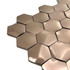 Мозаика Marble Mosaic Hexagon Web Cooper 3D нержавеющая сталь 29х30.5 см чип 48х48 мм, медь
