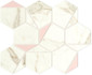 Мозаика Marvel Calacatta Prestigio Rose Hex Silk (A4WS) 25,1x29 керамическая