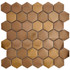 Мозаика Marble Mosaic Hexagon Mix Cooper нержавеющая сталь 30х30 см 3D чип 48х48 мм, медь