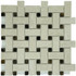Мозаика Marble Mosaic Basket Weave Botticino Pol камень 30.5х30.5 см полированная чип 30x60+15х15 мм, бежевый, черный
