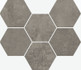 Декор Tерравива Дарк мозаика гексагон/Terraviva dark mosaico hexagon 29x29 матовый керамогранит
