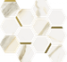 Мозаика Stellaris Calacatta Gold Mosaico Chic керамогранит 28.3х32.8 см Italon матовая, бежевый, белый, золотой-oro-gold 620110000221