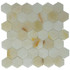 Мозаика Marble Mosaic Hexagon Onyx White Pol камень 30х30 см полированная чип 48х48 мм, белый, бежевый