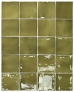 Настенная плитка Manacor Basil Green 10x10 глянцевая керамическая