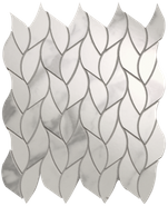 Мозаика Roma Gold Carrara Superiore Leaves Mosaico 25,9x30,9 керамика глянцевая, белый, серый 36977