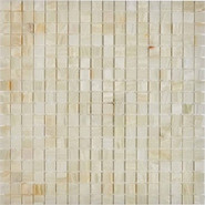 Мозаика из оникса White Onyx PIX200, чип 15x15 мм, сетка 305х305х6 мм глянцевая, кремовый