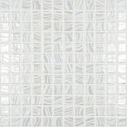 Мозаика Glitter White №7802 (на сетке) стекло 31.7х31.7 см Vidrepur глянцевая чип 25х25 мм, белый С0006244