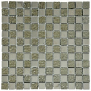 Мозаика Marble Mosaic Chic Silver стекло 30х30 см глянцевая чип 23x23 мм, серебро-silver