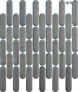 Мозаика R-342 керамика глянцевая 30х30 см чип 23х98 мм, серый