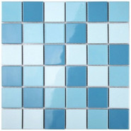 Мозаика керамическая Aquaviva YF-TC08 30.6х30.6 см матовая чип 48х48 мм, белый, голубой 029750