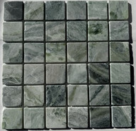 Мозаика PIX 315 Jet Green,мрамор 30.5х30.5 см Pixmosaic матовая чип 48х48 мм, зеленый, серый