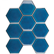 Мозаика Hexagon Big Deep Blue Glossy (JJFQ80048) 256х295х6 95х110 керамическая