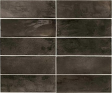 Настенная плитка Hanoi Black Ash 6,5x20 Equipe глянцевая керамическая 30031