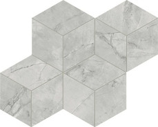 Мозаика Marvel Grey Cloud Mosaico Esagono Silk 30x35 керамогранит шелковистая, серый AF8O