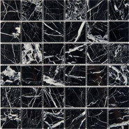 Мозаика из мрамора Black Majesty PIX252, чип 48x48 мм, сетка 305х305x6 мм глянцевая, серый, черный