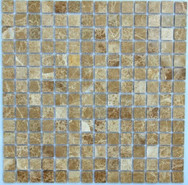 Мозаика KP-726 мрамор 30.5х30.5 см полированная чип 20х20 мм, бежевый, коричневый