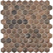 Мозаика Hex Woods № 4701D (на сетке) стекло 30.7x31.7