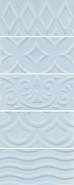 Настенная плитка 16015 Авеллино Голубой Структура Mix 7.4х15 Kerama Marazzi рельефная (структурированная), глянцевая керамическая