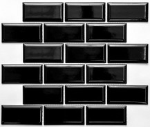 Мозаика PR 4595-32 керамика 29.1х29.5 см глянцевая чип 45х95 мм, черный