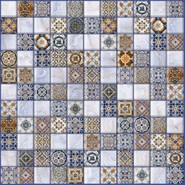 Настенная плитка Мозаика Орнелла синий керамическая