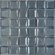 Мозаика из стекла PIX739, чип 48x48 мм, сетка 300х300x8 мм глянцевая, серый