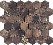 Мозаика Copper Slab Black 48 Hexagone mosaic 30.9х32.2 керамогранит Velsaa полированная чип 48х48 мм, коричневый, черный