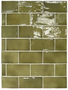 Настенная плитка 26908 Manacor Basil Green 7,5х15 см Equipe глянцевая керамическая