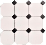 Мозаика Porcelain mosaic Mosaic 9.5+2.5 YH955 30.1х30.1 керамогранит матовая белый, черный