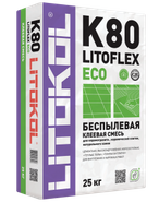 Litoflex K80 Eco, серый, 25 кг клей для керамогранита
