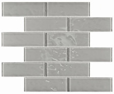 Мозаика Rumba Grey стекло 30х30 см глянцевая чип 48х148 мм, серый