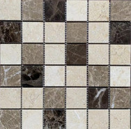 Мозаика Marble Mosaic Mix stone 1 Mat камень 30.5х30.5 см матовая чип 48х48 мм, коричневый, бежевый