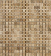 Мозаика КР-710 мрамор 30.5х30.5 см полированная чип 15х15 мм, коричневый