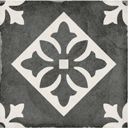 Декор Art Nouveau Padua Black 20х20 матовый керамогранит