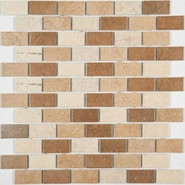 Мозаика PR2348-02 керамика 30.6х31.2 см матовая чип 23х48 мм, бежевый, коричневый