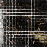 Мозаика из стекла PIX118, чип 20x20 мм, сетка 316х316х4 мм глянцевая, черный