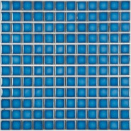 Мозаика PW2323-09 керамика 30х30 см глянцевая чип 23х23 мм, голубой