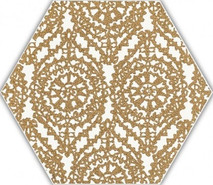 Декор Shiny Lines Gold Heksagon Inserto A 17.1x19.8 глазурованный, матовый керамогранит
