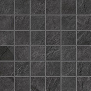Мозаика Supergres Ardesia Nera Mosaico 30x30 Ass керамогранит антискользящая, матовая, черный RDMB