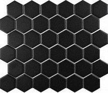 Мозаика KHG51-2M керамика 28.4x32.4 см матовая чип 51x59 мм, черный