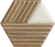 Настенная плитка Woodskin Mix Heksagon Struktura C 17.1x19.8 матовая керамическая